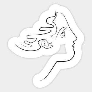 Henri matisse woman line art minimal print, aesthetics Sticker